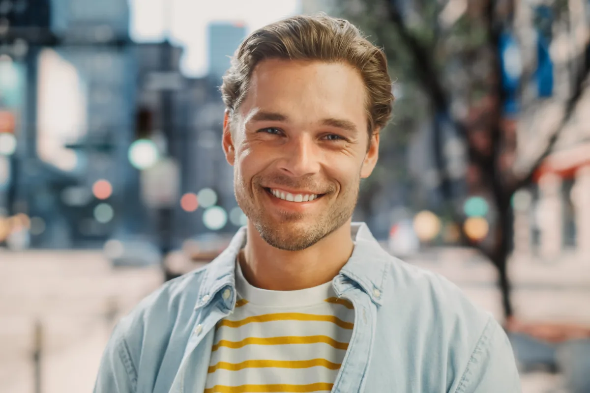 Man after attending an outpatient mental health therapy session while living at home through PHP or IOP care